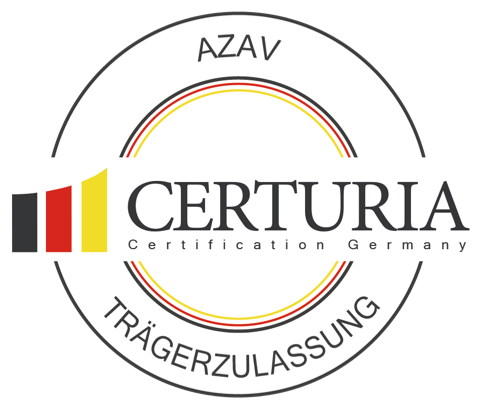 AZAV-Trägerzulassung Siegel – Certuria Certification Germany
