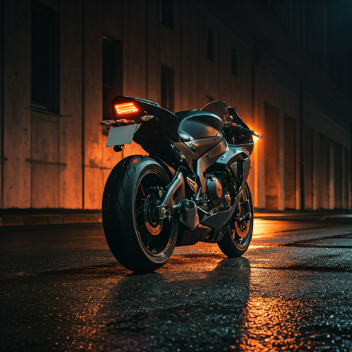 Motorrad auf dunkler Asphaltstraße – Motorradführerschein Hamburg